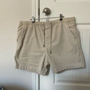 American Eagle Outfitters Men's Cream Athletic Shorts